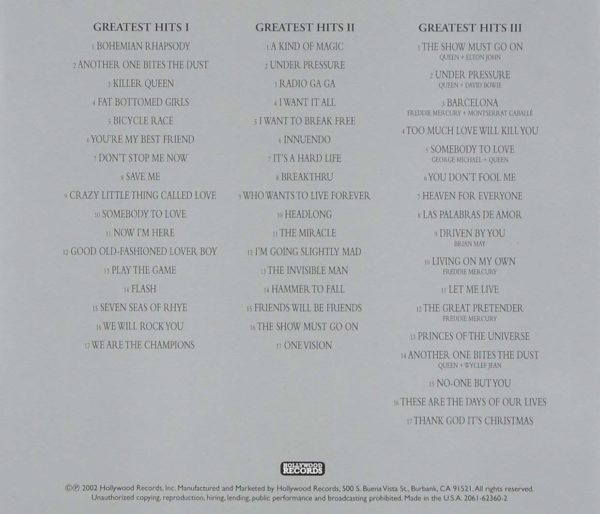 Queen Back cover