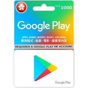 GOOGLE PLAY CARD (HKD 1000 / for HK accounts only)