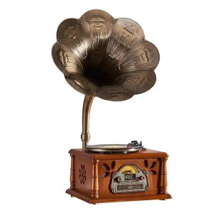 Wooden Phonograph, Vinyl record player, Gramophone