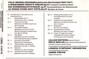 Mendelssohn: A Midsummer Night’s Dream – Andre Previn