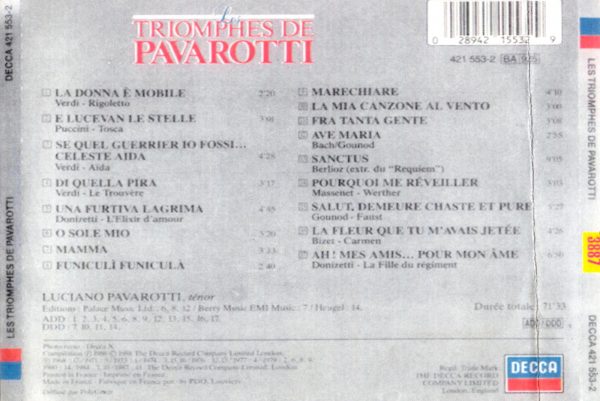 Pavarotti, Luciano - Les Triomphes back