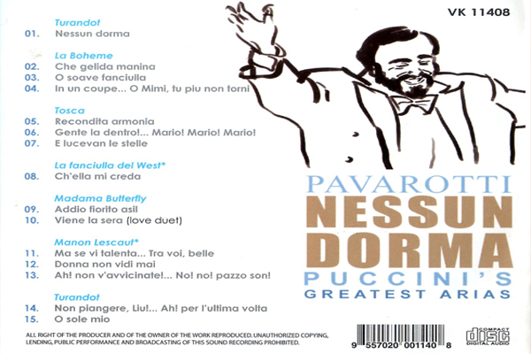 Pavarotti Puccini's Greatest's Arias back