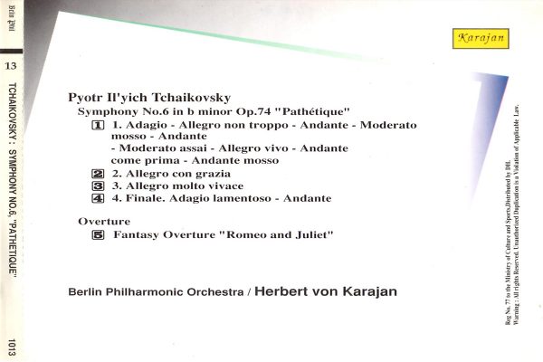 Tchaikovsky Pathetique Symphony 6 back