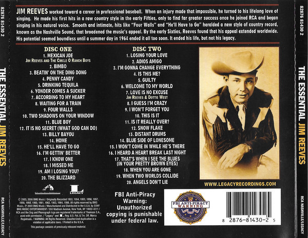 The Essential Jim Reeves track list