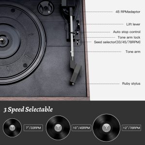 Multifunction Turntable with Speaker